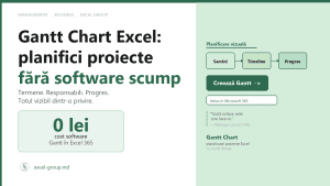 Gantt Chart în Excel: planifici orice proiect fără software scump