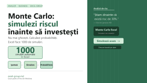 Simulare Monte Carlo în Excel: calculezi riscul unei investiții cu 1000 de scenarii automate