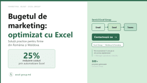 Bugetul de marketing în Excel: urmărești cheltuielile și calculezi ROI-ul campaniilor
