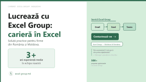 Lucrează cu Excel Group: echipă, proiecte și cum arată un job în date și automatizare