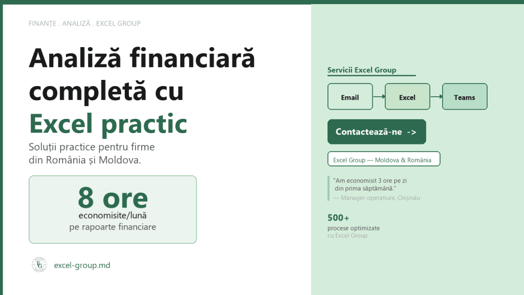 Excel analiza financiara - buget, previziuni și rapoarte pentru firme din Moldova