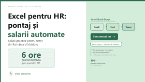 Excel pentru Resurse Umane: pontaj automatizat, concedii și calcul salarii pentru firme