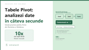 Tabele Pivot în Excel: ghidul complet pentru analiza datelor în firme din Moldova